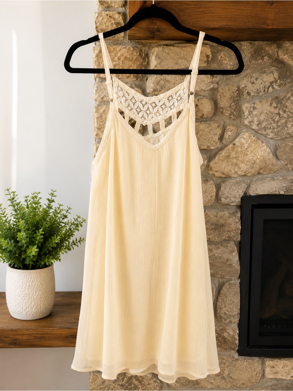 Flying Tomato Cream Lace-Back Cami